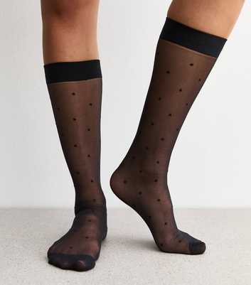 Black Sheer Polka Dot Socks