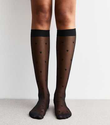 Black Sheer Heart Socks