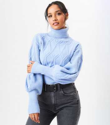 Gini London Blue Roll Neck Jumper 