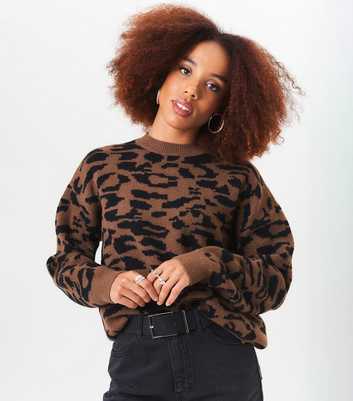 Gini London Brown Animal Print Jumper 