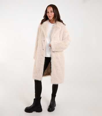 Blue Vanilla Stone Faux Fur Coat