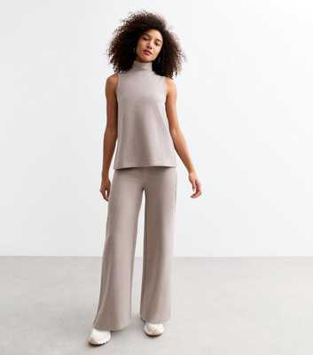 Brown Soft Touch Wide Leg Trousers