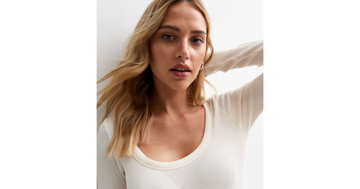 Womens Ribbed Long Sleeve Scoop Neck Tee 3-Pack