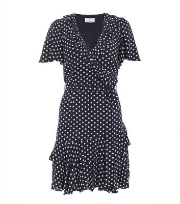 Womens Quiz Quiz Navy Polka Dot Dress QUIZ Navy Polka Dot Wrap