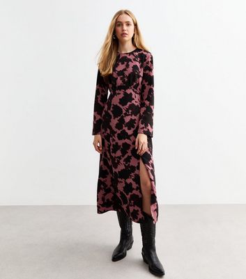 Sleeveless Fluted Midi Dress in Dutch Flower Painting Indigo