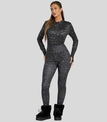 South Beach Black Leopard Print Base Layer Leggings