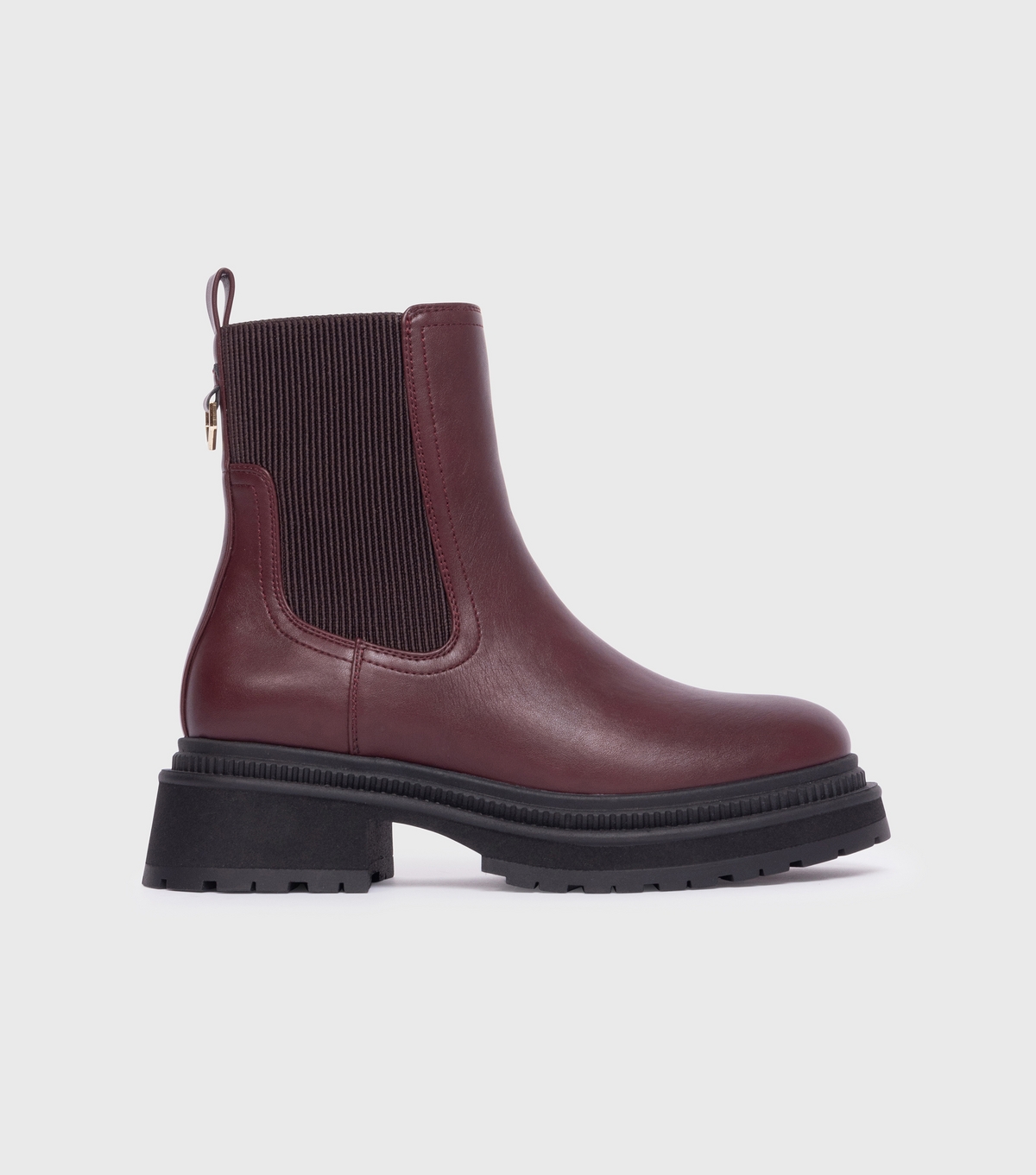 Women's Burgundy Faux Leather Chelsea Boots London Rebel New Look