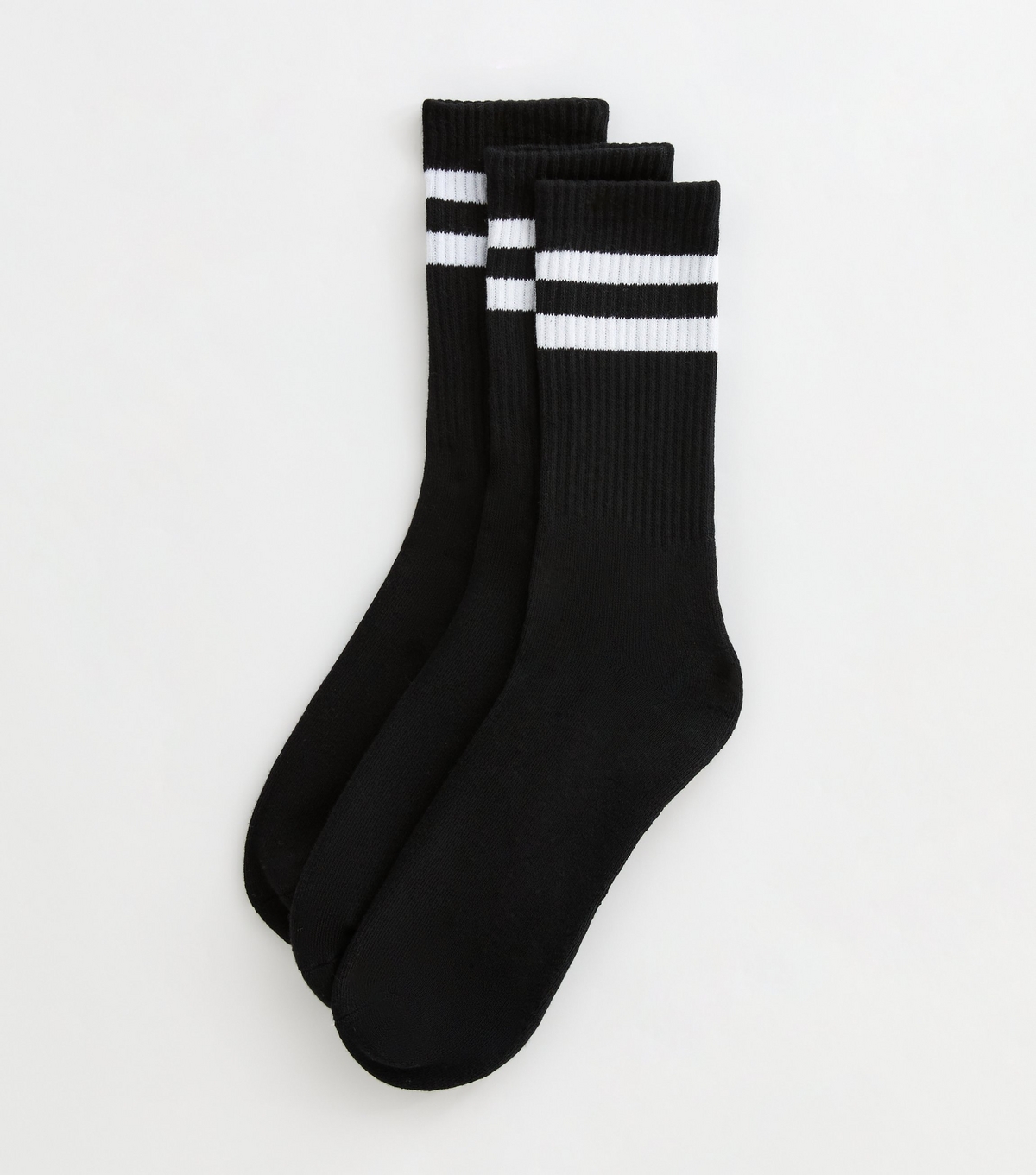Men's 3 Pack Of Black Stripe Socks New Look