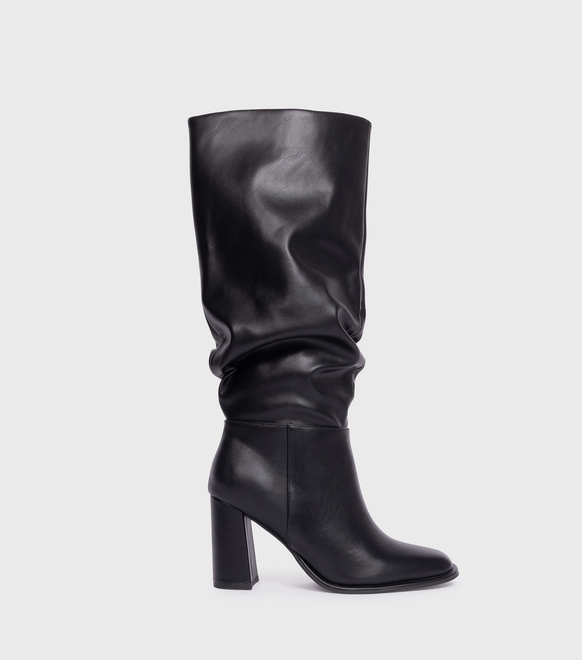Women's Black Slouch Knee High Boots London Rebel New Look
