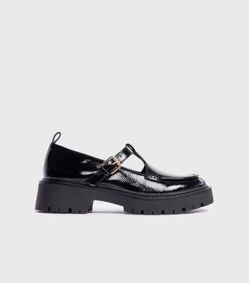 London Rebel Black Patent Mary Jane Shoes