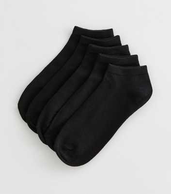 Mens Pack Of 5 Black Trainer Liner Socks