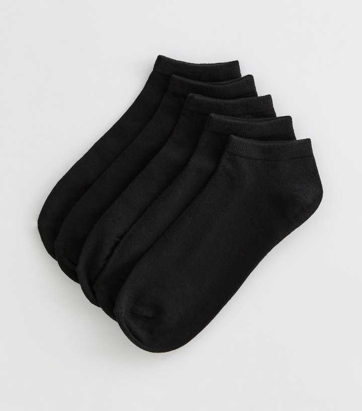 Mens Pack Of 5 Black Trainer Liner Socks