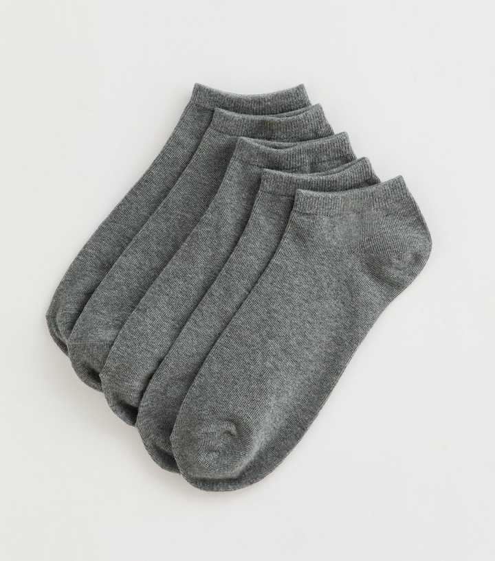 Pack Of 5 Grey Trainer Liner Socks
