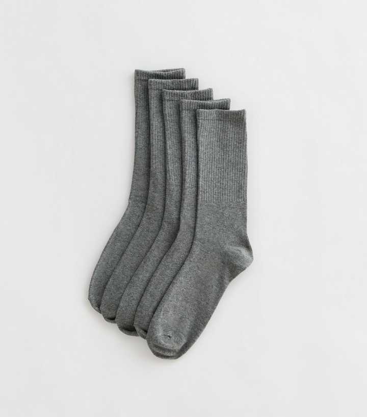 Mens Pack Of 5 Grey Socks