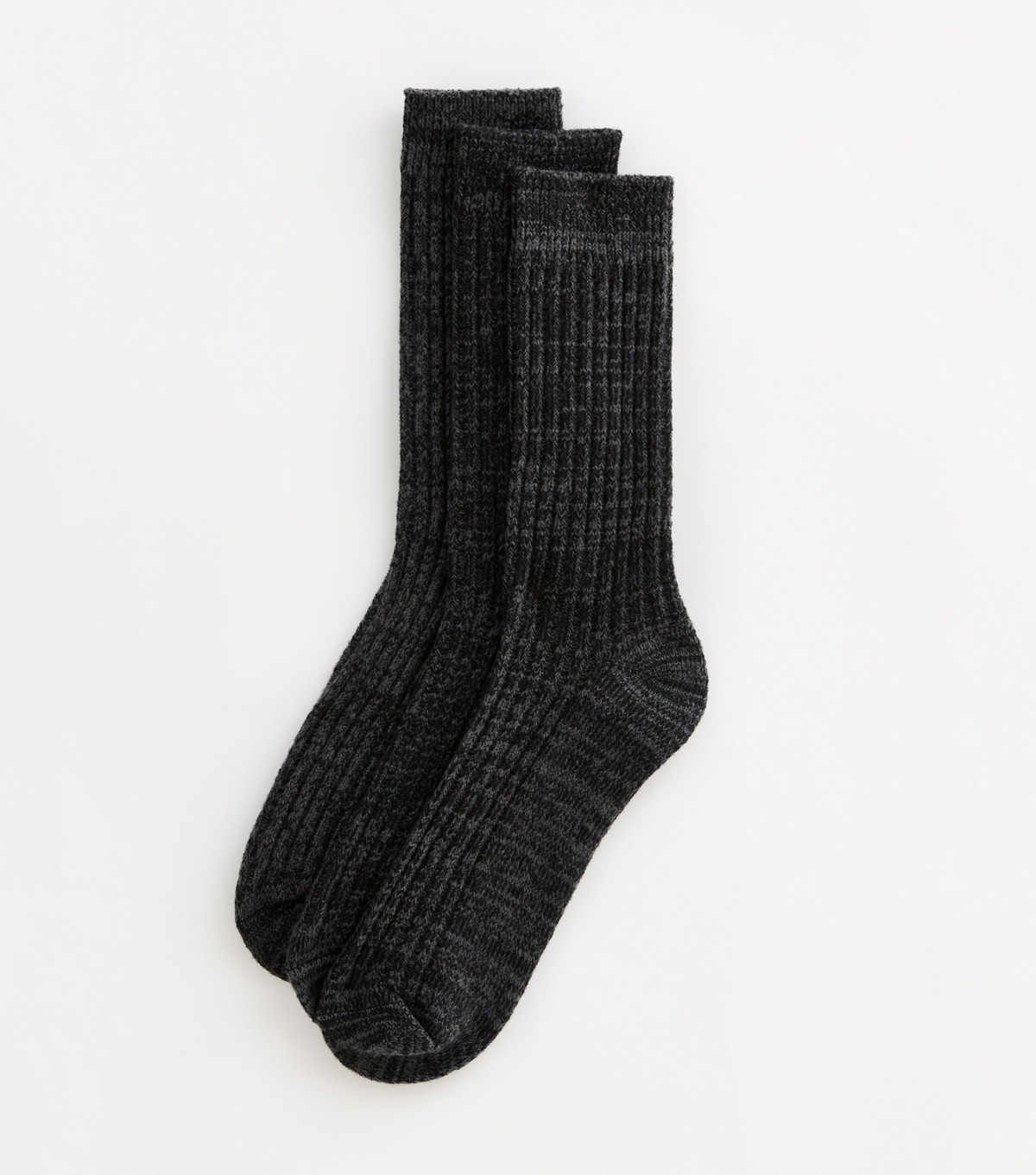 Men's Pack of 3 Heavyweight Black Ribbed Socks New Look