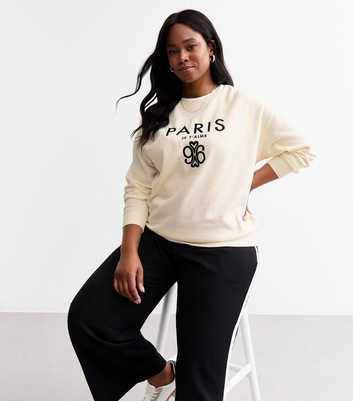 Curves Off White Paris Embroidered Sweatshirt