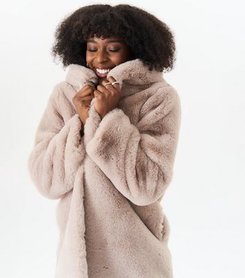 Pink faux fur jacket uk best sale