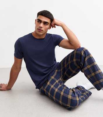 Navy Regular Cotton Long Pyjama Set 