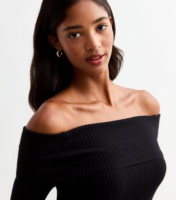 black off the shoulder top new look