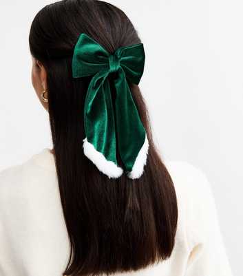 Green Santa Claus Christmas Hair Slide