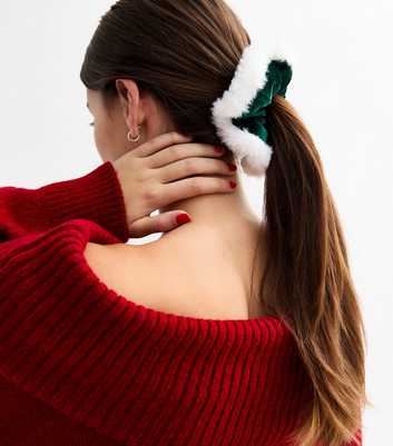 Green Christmas Velvet Elf Hair Scrunchie