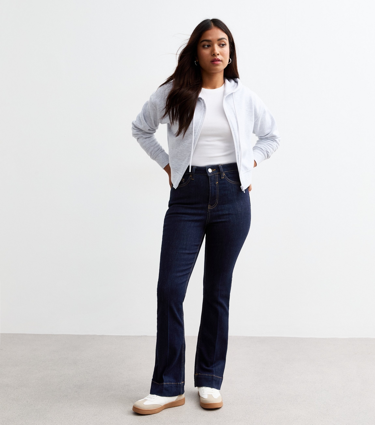 Women's Petite Dark Blue Flared Jeans New Look