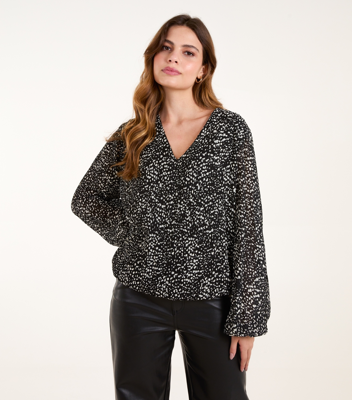 Women's Black Pleated Bubble Blouse Blue Vanilla New Look