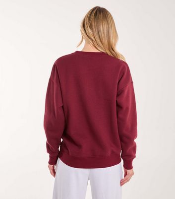 Pink Vanilla Burgundy Copenhagen Print Sweatshirt New Look