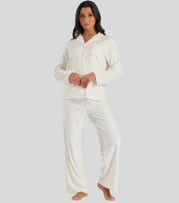 Loungeable Cream Super Soft Velour Pyjama Set