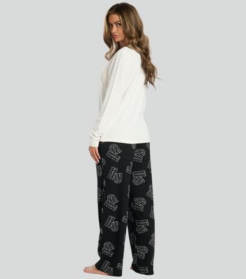 Loungeable Off White Life Is Better In PJs Pyjama Set New Look