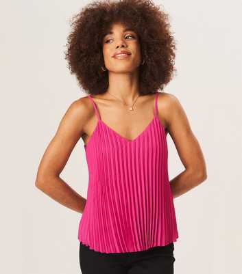 Gini London Pink Pleated Cami Top 