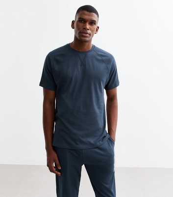 Navy Regular Fit Jersey Joggers and T-Shirt Pyjama Set