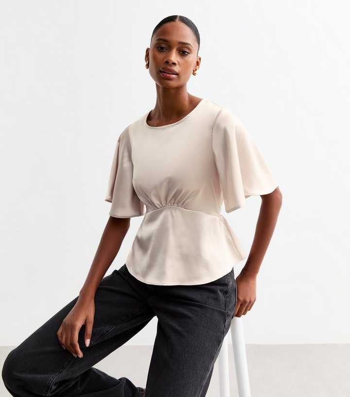 Brown Glam Peplum Blouse