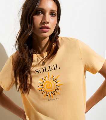 Yellow Soleil Print Cotton T-Shirt