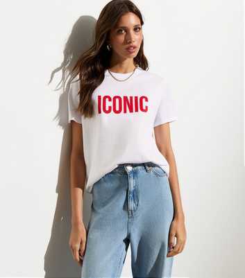 White Iconic-Print Cotton T-Shirt