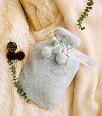 Aroma Grey Faux Fur Hot Water Bottle