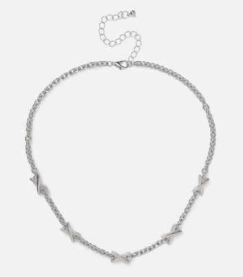 Muse Silver-Tone Cross Detail Necklace