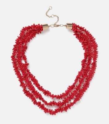 Muse Red 3-Row Beaded Necklace