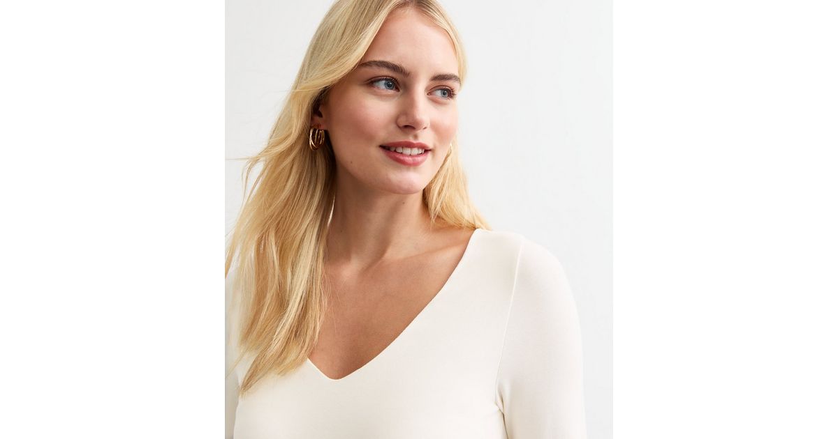 V-Neck Long Sleeve Yoga Bodysuit