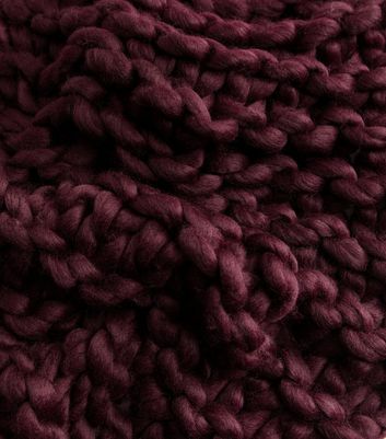 Burgundy Chunky Knit Scarf New Look