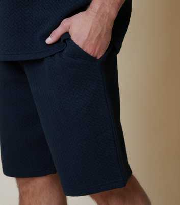 Threadbare Navy Textured Shorts 