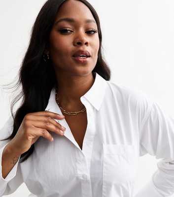 Curves White Point Collar Poplin Shirt