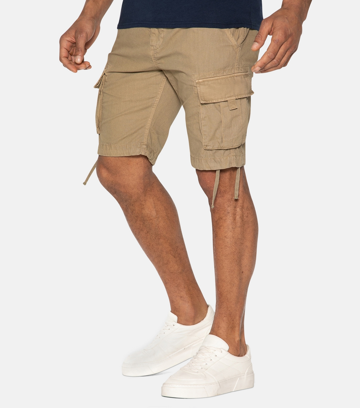 Men's Stone Regular Cotton Cargo Shorts Threadbare New Look