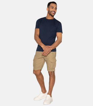 Men's Threadbare Stone Regular Cotton Cargo Shorts New Look