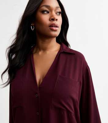 Curves Burgundy Crepe Shirt