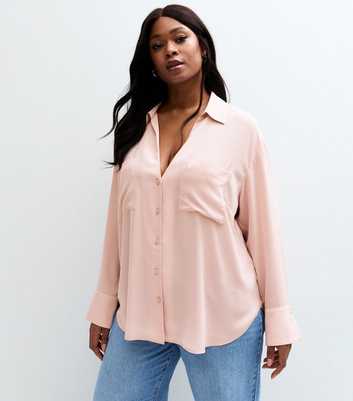 Curves Pink Crepe Shirt