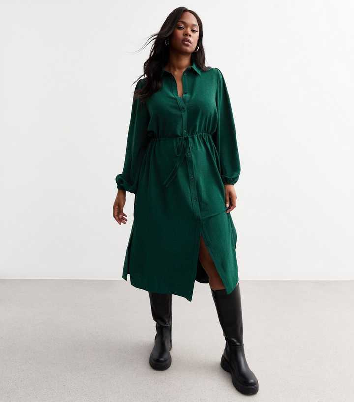 Green dress with drawstring