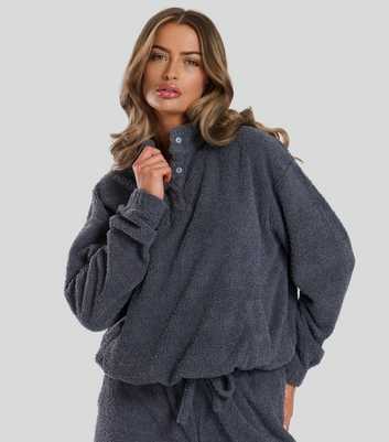 Loungeable Dark Grey Soft Fuzzy Jumper