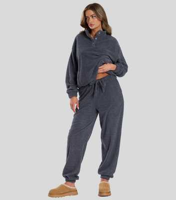 Loungeable Dark Grey Soft Fuzzy Joggers