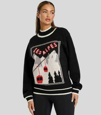 South Beach Black Les Alpes Knit Jumper